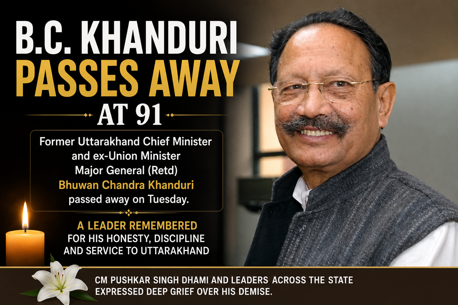 B.C. Khanduri passes away