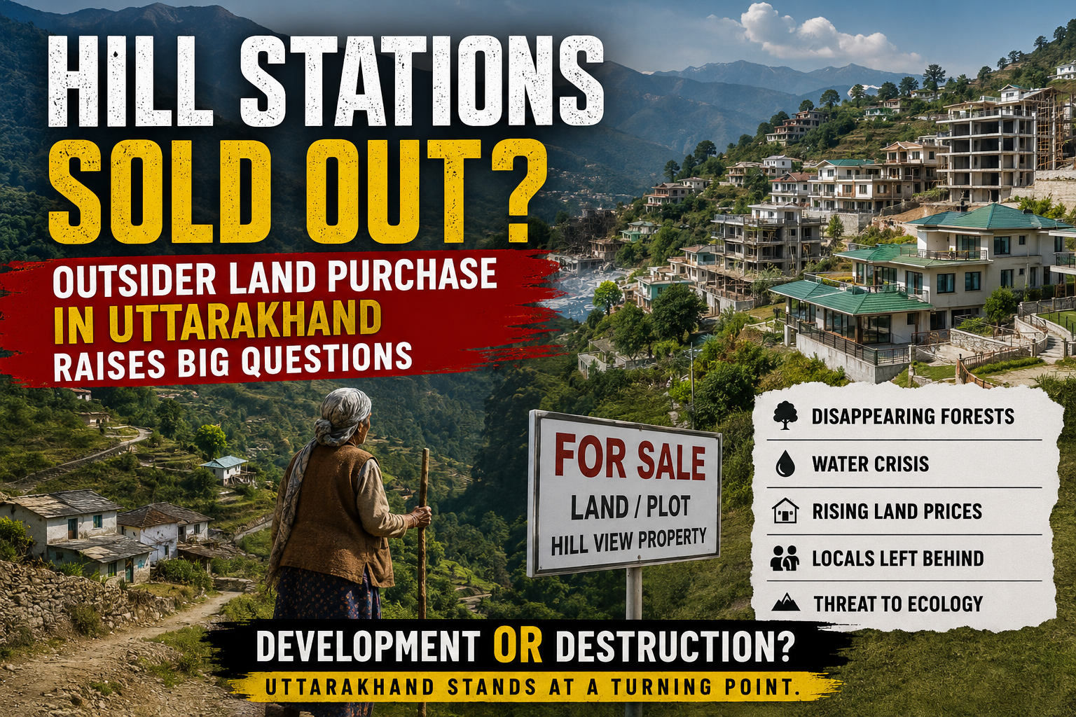 “Outsider Land Purchase in Uttarakhand affecting hill stations and forests”