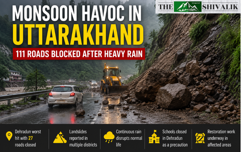 Monsoon in Uttarakhand blocks 111 roads after heavy rain
